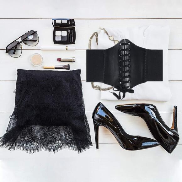 2 Pieces Halloween Corset Waist Belt Elastic Waistband Renaissance Tied😃 - Picture 4 of 7